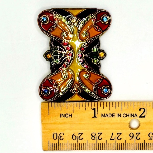 Vintage Catherine Popesco Rhinestone and Enamel Butterfly Brooch-Made in France - Picture 4 of 10